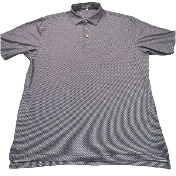 Peter Millar Summer Comfort Polo Shirt Mens XL All Over Geo Print Golf Stretch - Picture 1 of 10